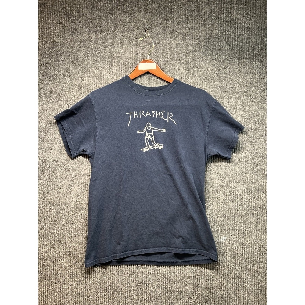 Vintage Y2K Thrasher‎ Stick Figure Skateboarding Size Medium